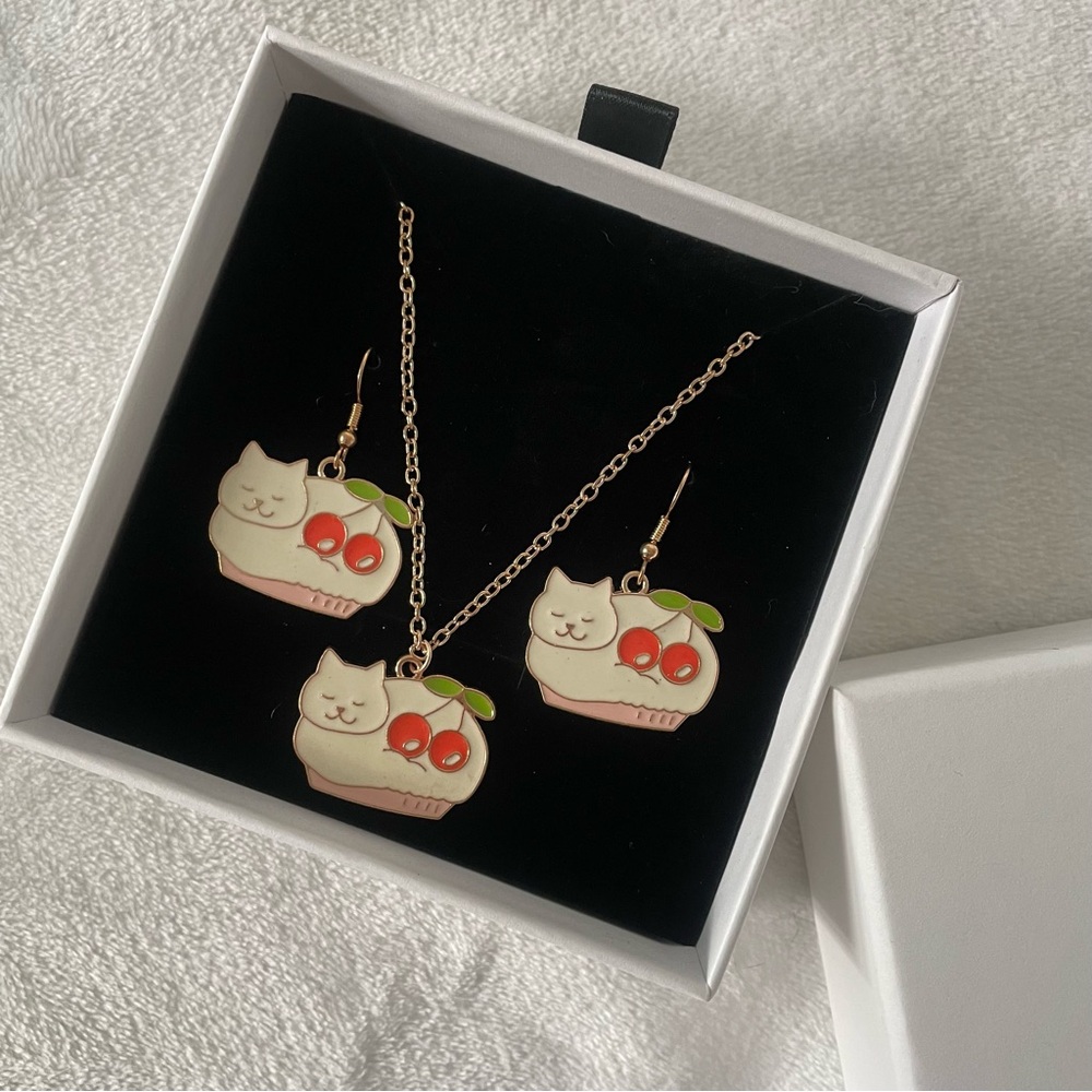 Cute Cat Jewelry Set